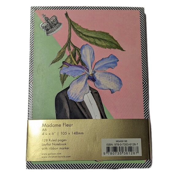 New! Sealed Christian Lacroix‎ Madame Fleur A6 Layflat Notebook 128 pages - Picture 8 of 9